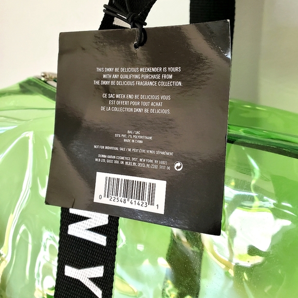 DKNY Donna Karan NY Lime Green Clear Duffle Bag 💚 - Picture 8 of 11